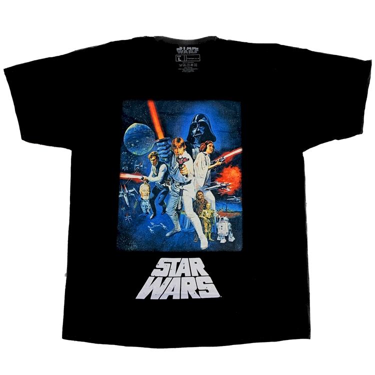 Star Wars: A New Hope 'Retro Poster' Black Adult T-Shirts